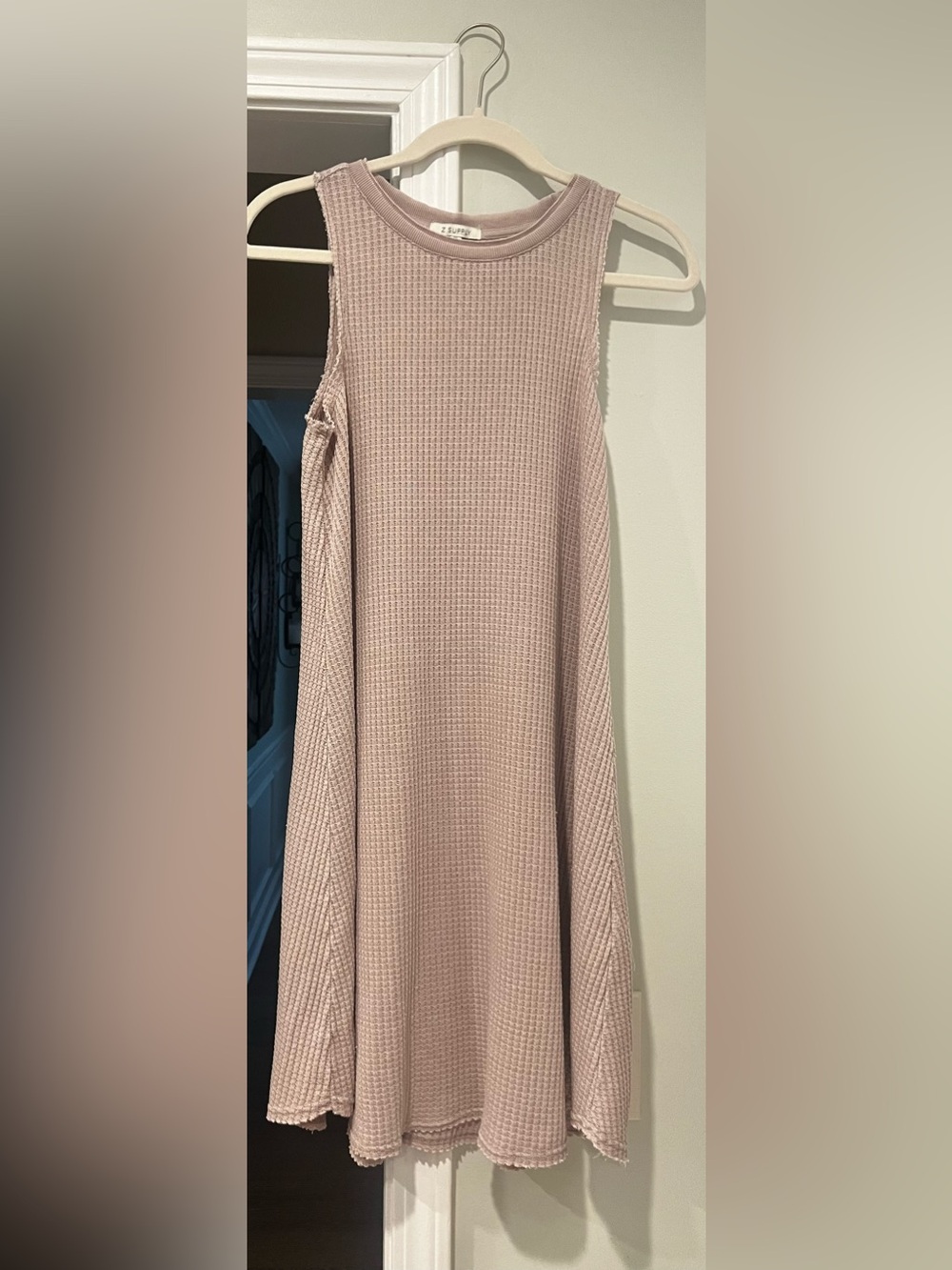 Z Supply Sleeveless Waffle Knit Swing Dress in Dusty Rose